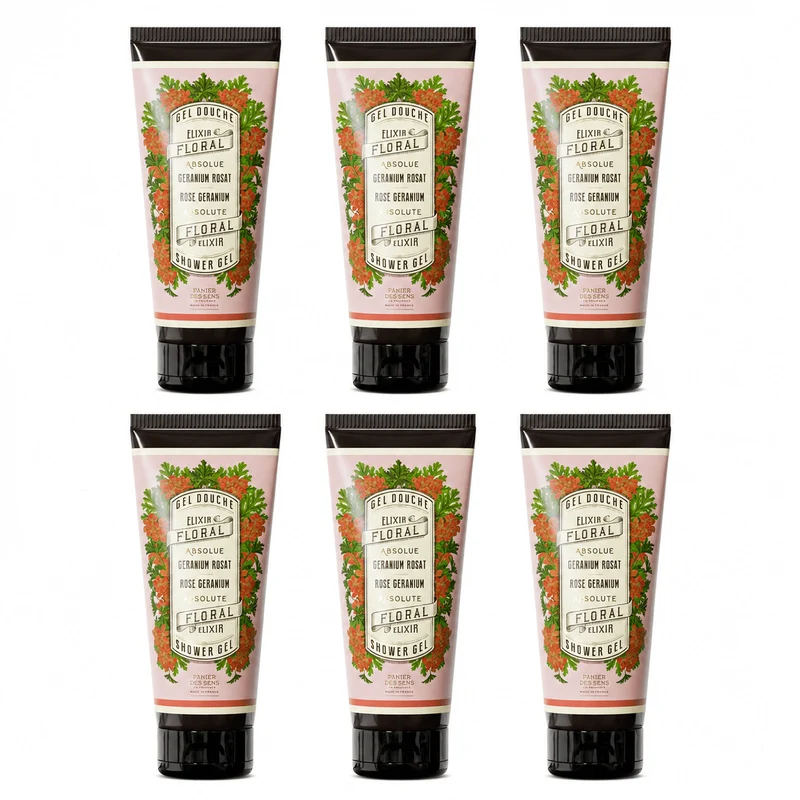 Lot de 6 Gels Douche Géranium 200ml