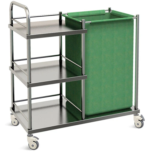 Carrello per raccolta e distribuzione biancheria in acciaio