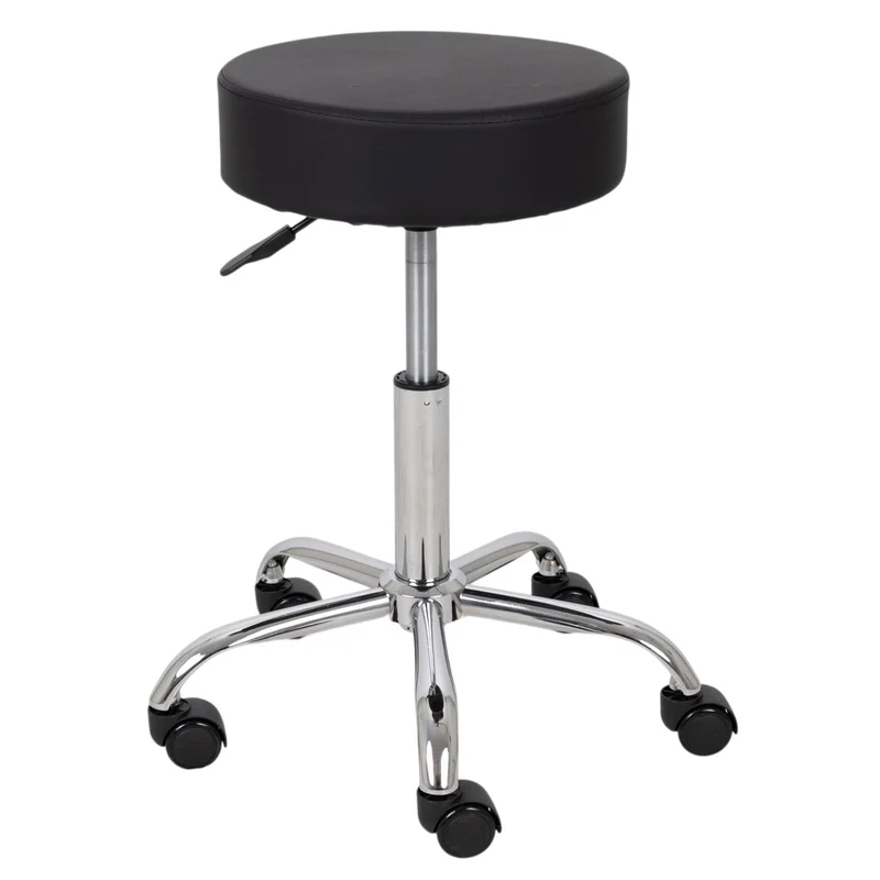 Sgabello con sedile imbottito TILA base in acciaio elevabile a gas - k515 Nero