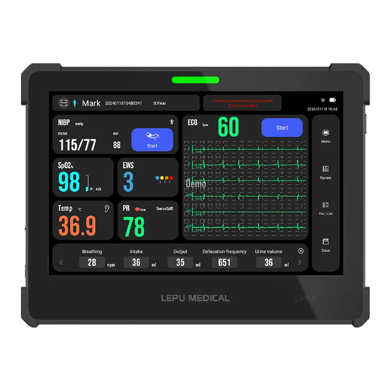 Monitor multiparametrico Tablet AIView VS - SpO2, PR, NIBP, ECG (6 deriv.) e TEMP