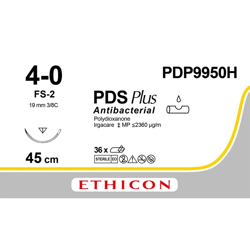 Sutura Ethicon PDS Plus PDP9950H - 4-0, Ago 3/8 FS-2 mm 19 - Incolore (conf. 36 pz.)
