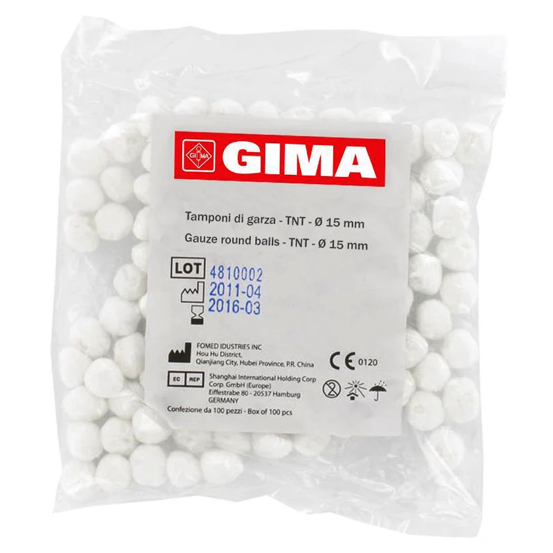 Tamponi rotondi di garza in TNT Ø 15 mm (conf. 100 pz.)