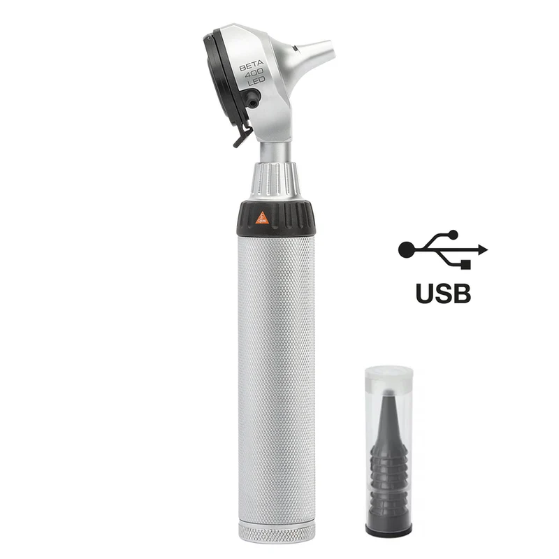 Otoscopio HEINE BETA 400 LED a F.O. 3,5 V - Manico ricaricabile BETA4 USB - B-010.28.388