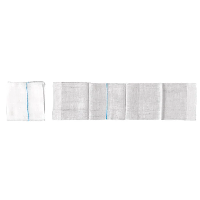 Compresse di garza cotone piegata cm 10 x 10 a 16 strati - filo di bario (conf. 100 pz.)