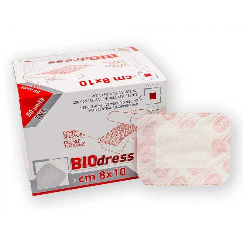 Medicazione adesiva sterile in TNT Rays BIODRESS cm 8 x 10 (conf. 50 pz.)