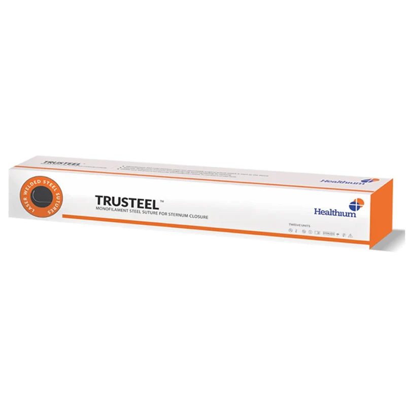 Sutura Healthium TRUSTEEL, ago 1/2 48mm, USP 6 - filo natural 75cm (conf. 24 pz.)