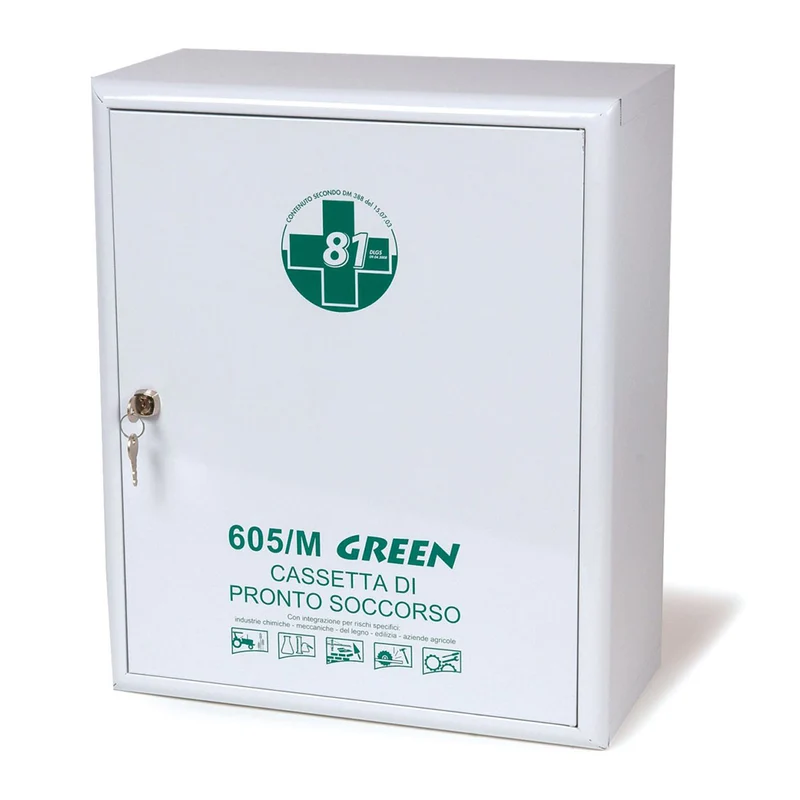 Armadietto Pronto Soccorso in metallo 605/M GREEN CPS115 - ALL. 1 MAGGIORATO