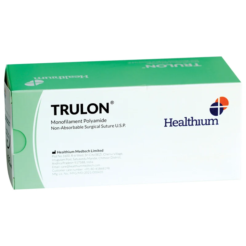 Sutura Healthium TRULON, ago 3/8 19mm, USP 5/0 - filo nero 75cm (conf. 12 pz.)