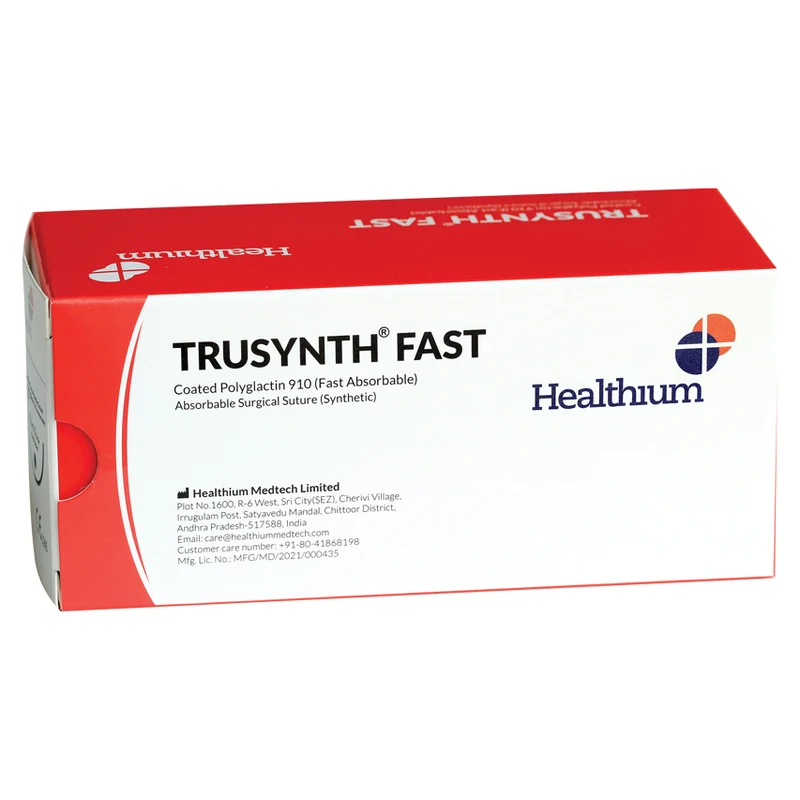 Sutura Healthium TRUSYNTH FAST, ago 3/8 24mm, USP 3/0 - filo incolore 70cm (conf. 12 pz.)