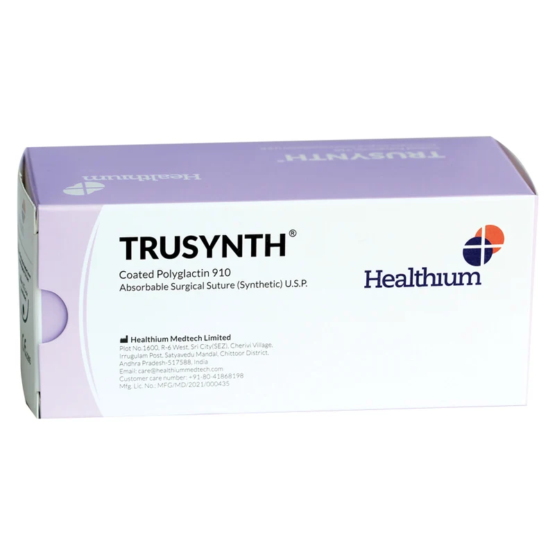 Sutura Healthium TRUSYNTH, ago 1/2 40mm, USP 1 - filo viola 90cm (conf. 12 pz.)