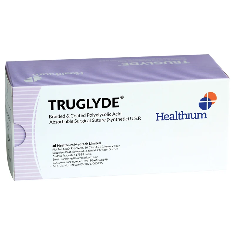 Sutura Healthium TRUGLYDE, ago 1/2 30mm, USP 2/0 - filo viola 90cm (conf. 12 pz.)