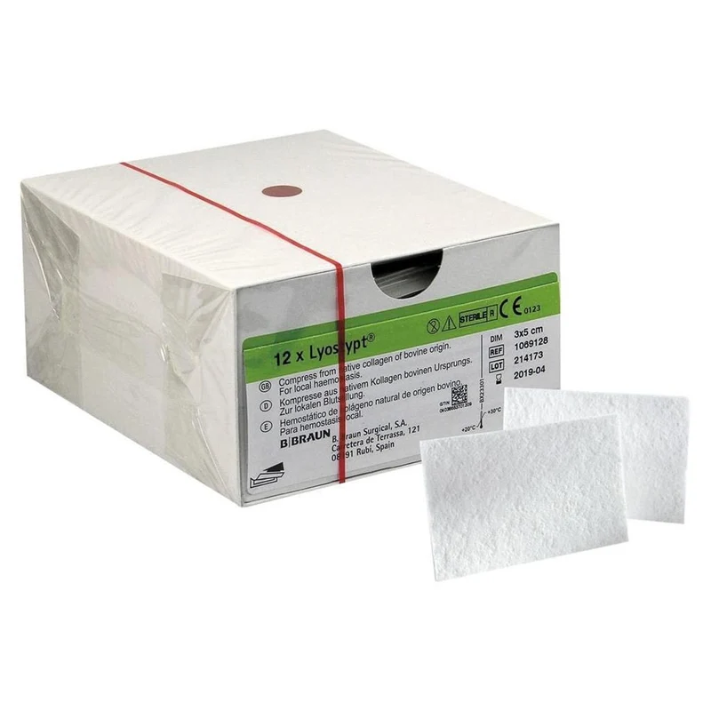 Lyostypt Feltro riassorbibile in collagene bovino per emostasi 3x5cm (conf. 12 pz.)