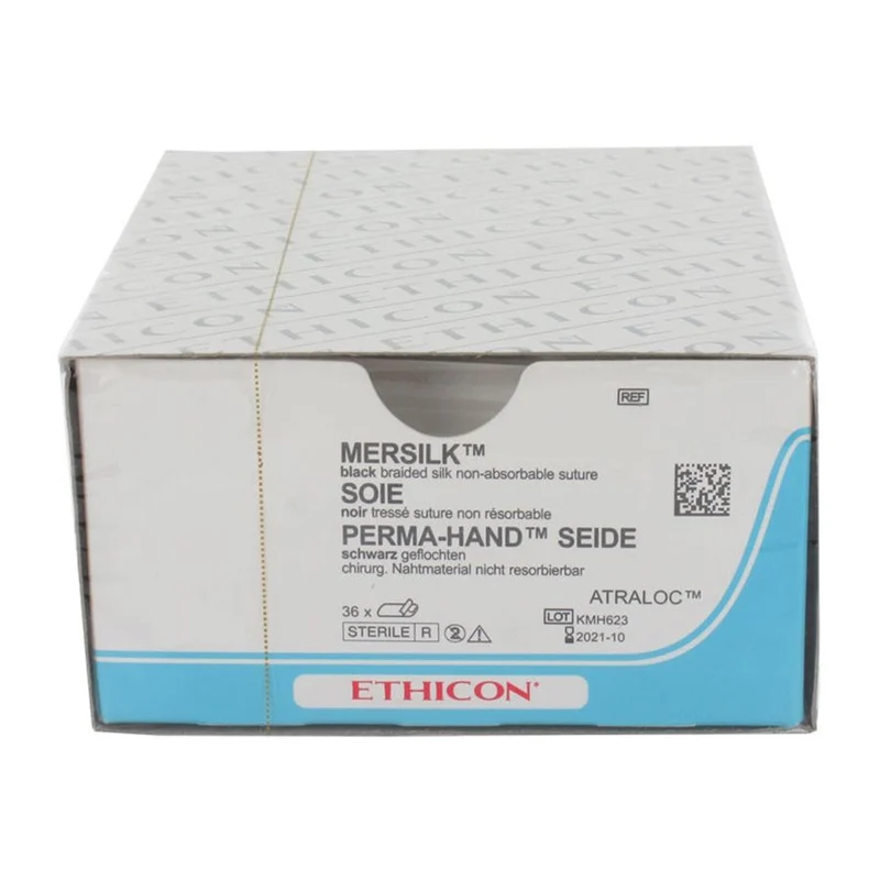 Sutura Ethicon Seta PERMA-HAND 736H - 4-0, Ago 3/8 C-3 mm 13 - Nero (conf. 36 pz.)