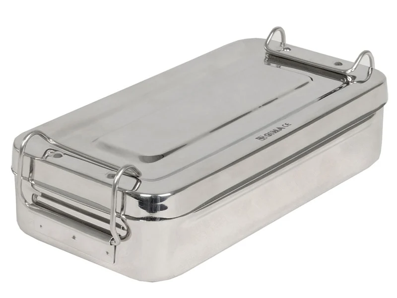 Scatola in acciaio Inox 20x10x4,5 cm - con manici