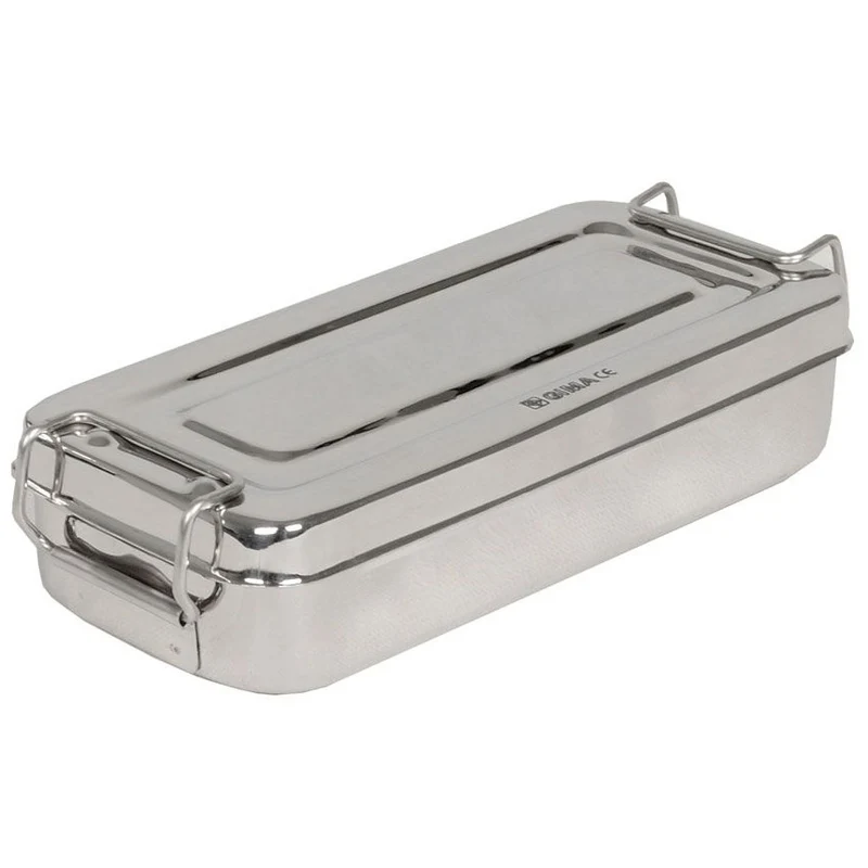 Scatola in acciaio Inox 18x8x4 cm - con manici