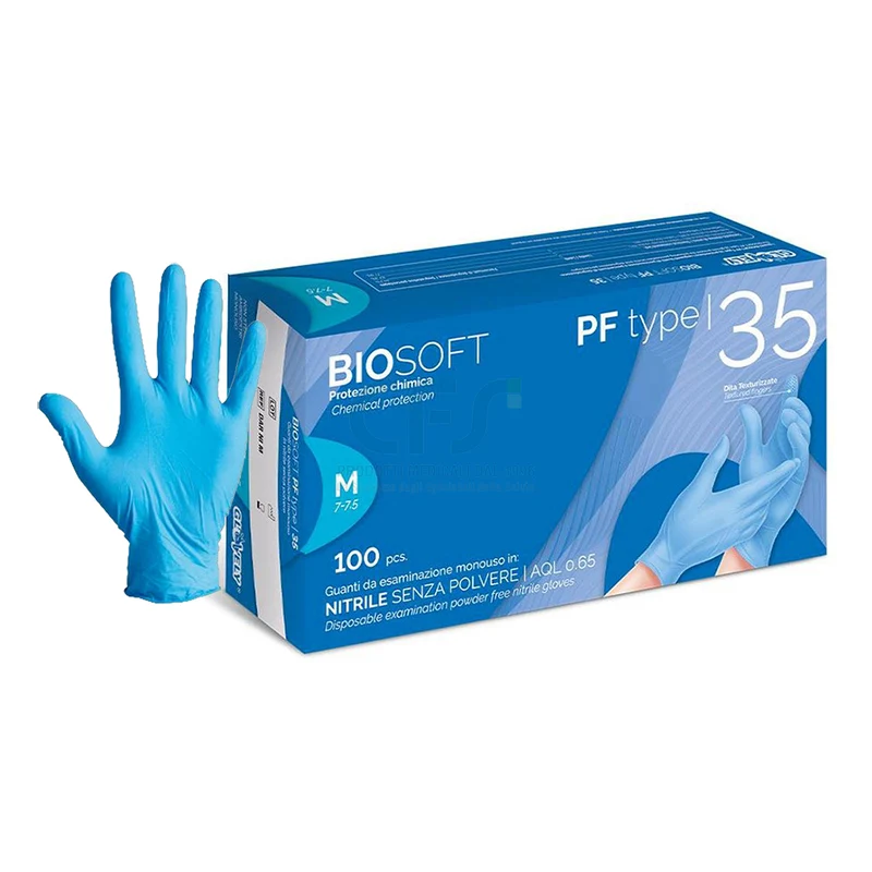 Guanti in nitrile senza polvere BIOSOFT PF Type 35 (conf. 100 pz.)