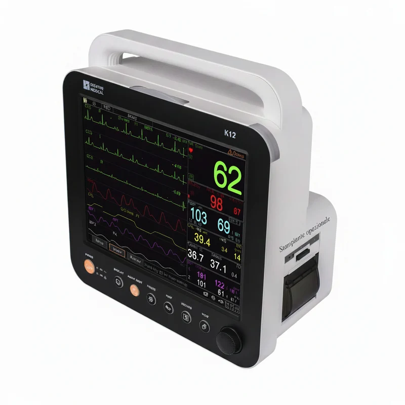 Monitor multiparametrico K12 Touchscreen - SpO2, NIBP, ECG (5 deriv.) e TEMP