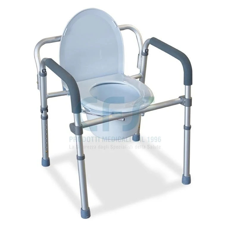 Sedia comoda WC in alluminio CLASSIC a 4 funzioni - Pieghevole