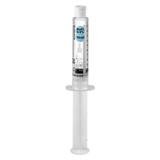 Soluzione salina 5 ml B.Braun Omniflush in siringa da 10 ml (conf.100 pz.)