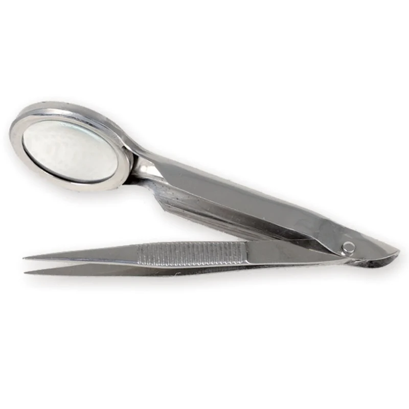 Pinza con lente ingrandimento 2x - 8 cm
