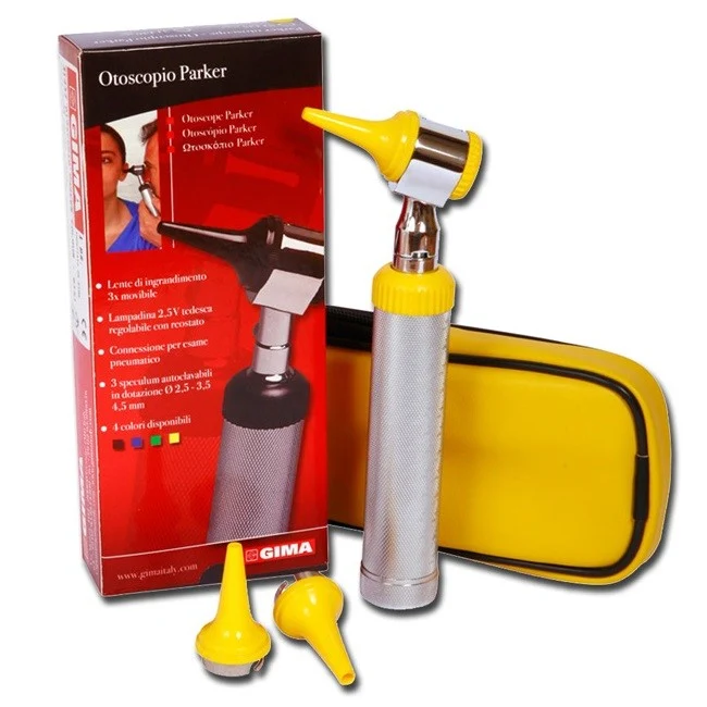 Otoscopio GIMA Parker Colour 2,5 V attacco a baionetta - Colore Giallo