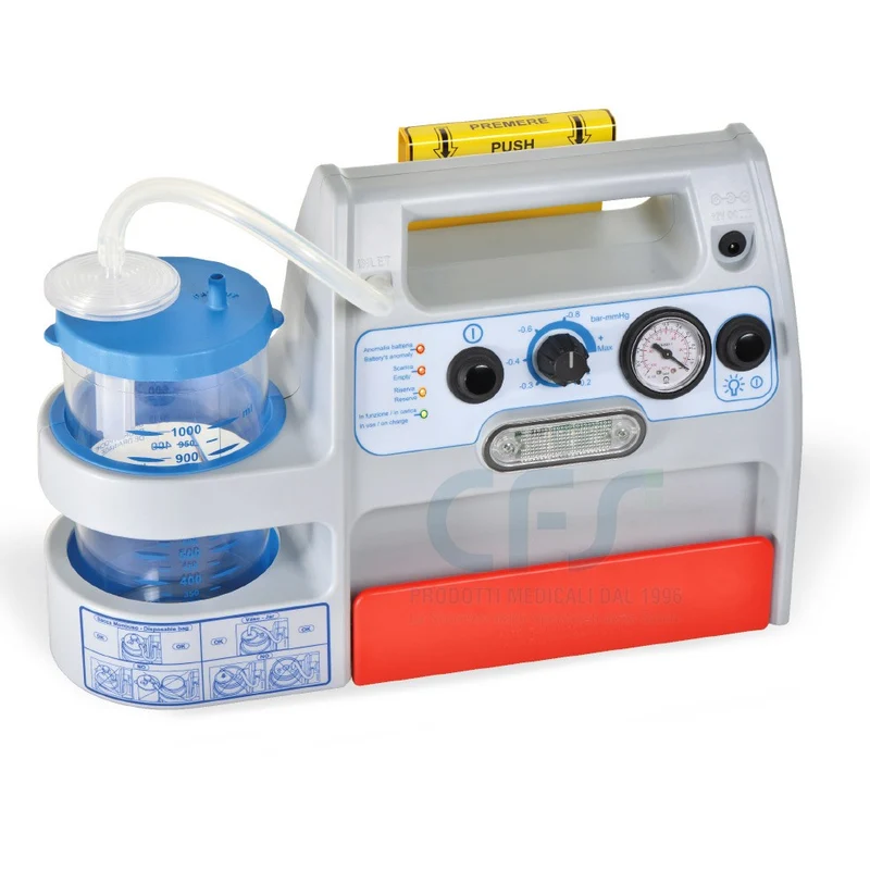 Aspiratore MINI ASPEED Evo Plus a batteria/12V, Staffa per Ambulanza - Vaso da 1 lt