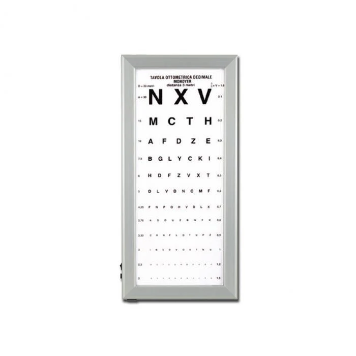 Ottotipo luminoso Ultrapiatto a LED Monoyer - 3 metri