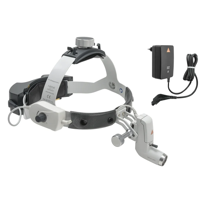 Lampada frontale HEINE ML4 LED con batteria mPack UNPLUGGED e trasformatore - J-008.31.415