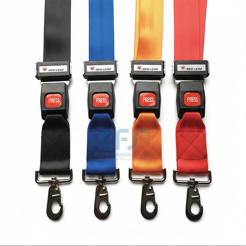 Set 4 cinture di sicurezza per barelle e tavole spinali con gancio - 1 pezzo con fibbia in metallo
