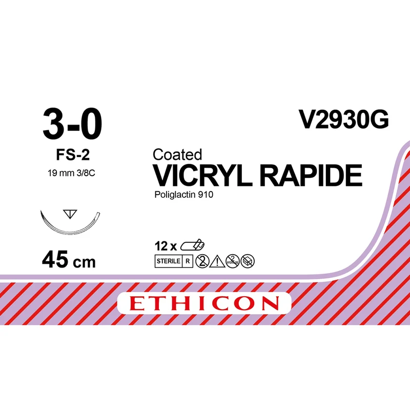 Sutura Ethicon VICRYL RAPID V2930G - 3-0, Ago 3/8 FS-2 mm 19 - Incolore (conf. 12 pz.)