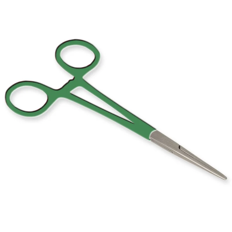 Pinza emostatica retta - anelli verdi - 16 cm