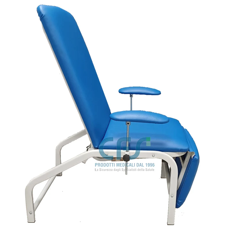 Poltrona prelievi/relax meccanica a 3 sezioni - Blu