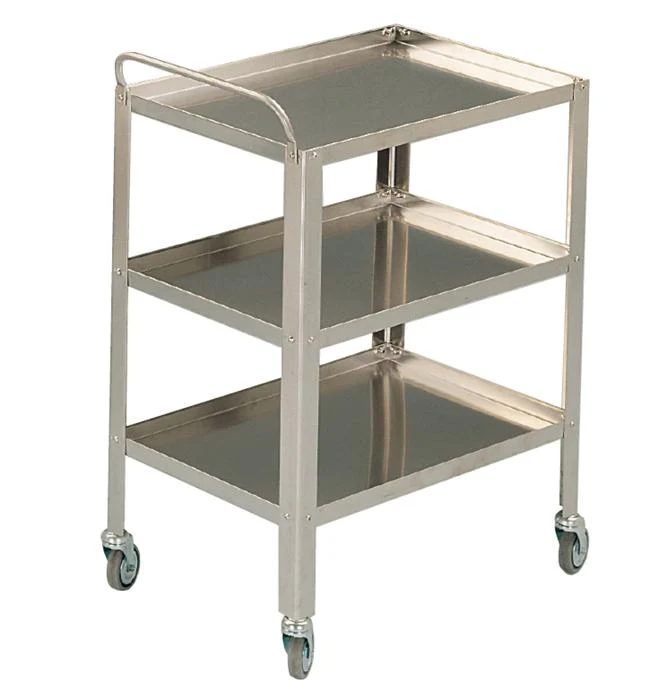 Carrello in acciaio inox 3 piani - cm 70x50x80H