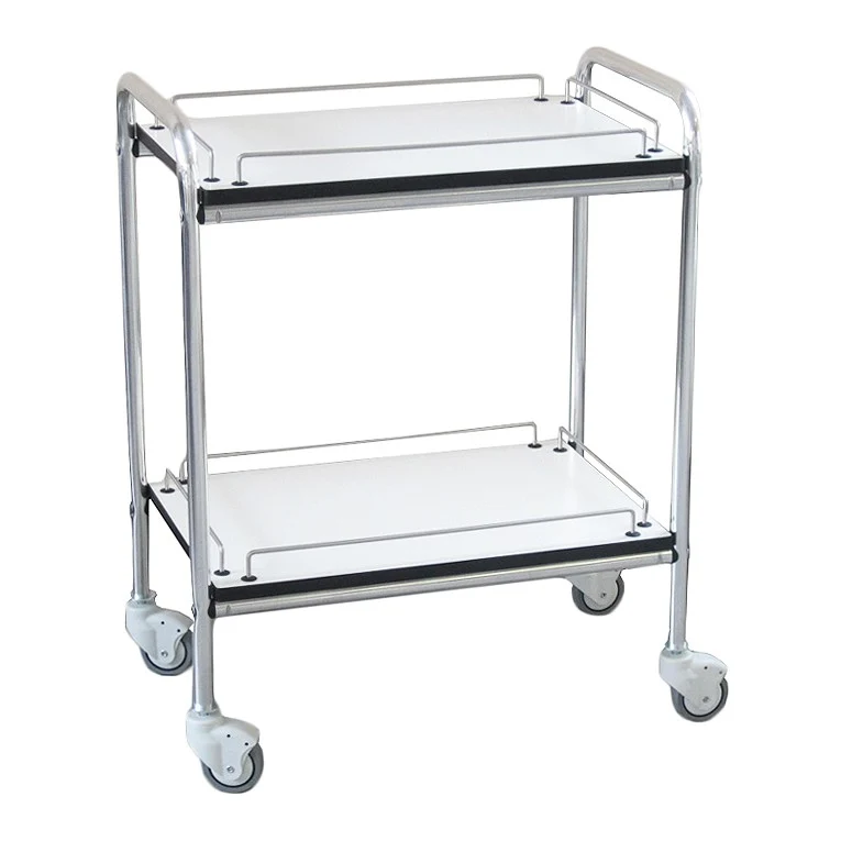 Carrello in bilaminato 2 piani con ringhierina - cm 70x50x80H