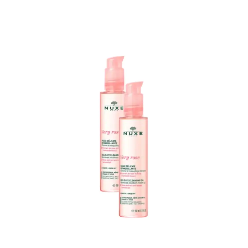 Nuxe Very Rose Gentle Make-up Remover Oil, Pack of 2 x 150 ml