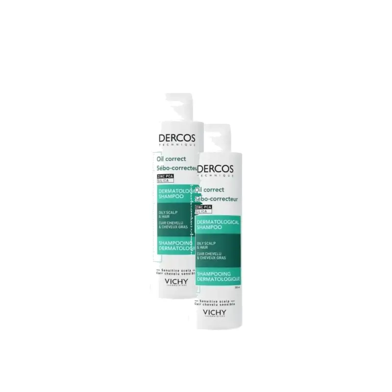 Vichy Dercos Technique Sebum Control Shampoo for Oily Hair 200 ml, pack of 2