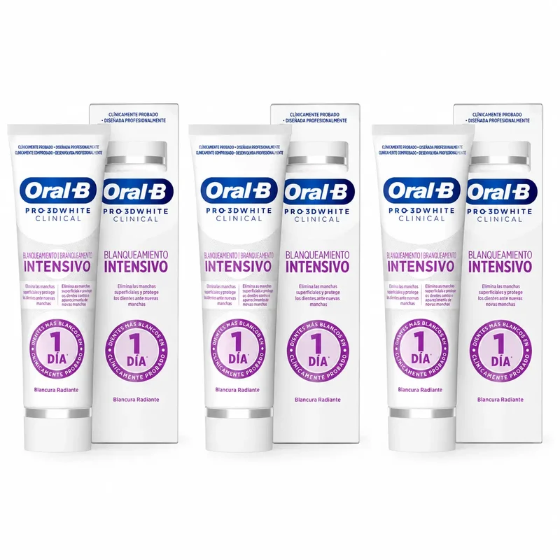 Oral-B 3D White Radiant Whitening Toothpaste, 75 ml, pack of 3